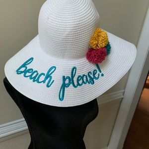 "Beach Please" Floppy Sun Hat NWT